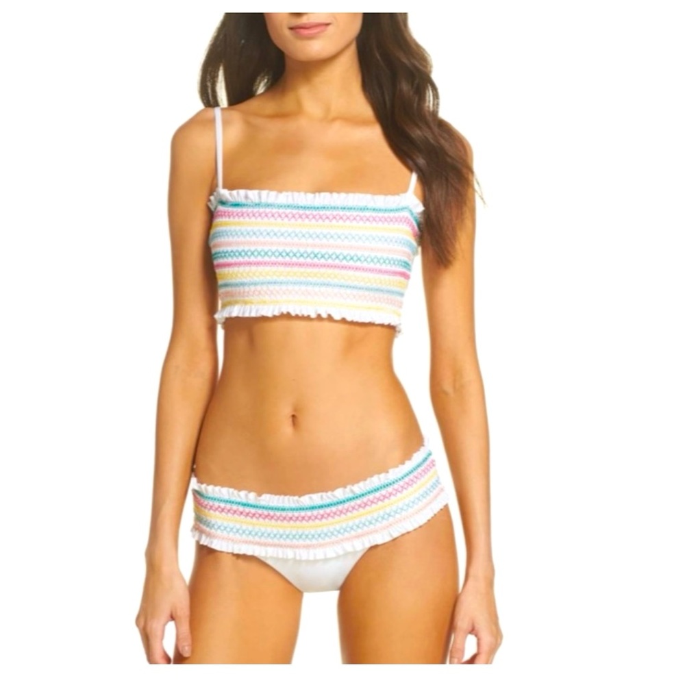 Isabella Rose Crystal Cover Smocked Bandeau Bikini